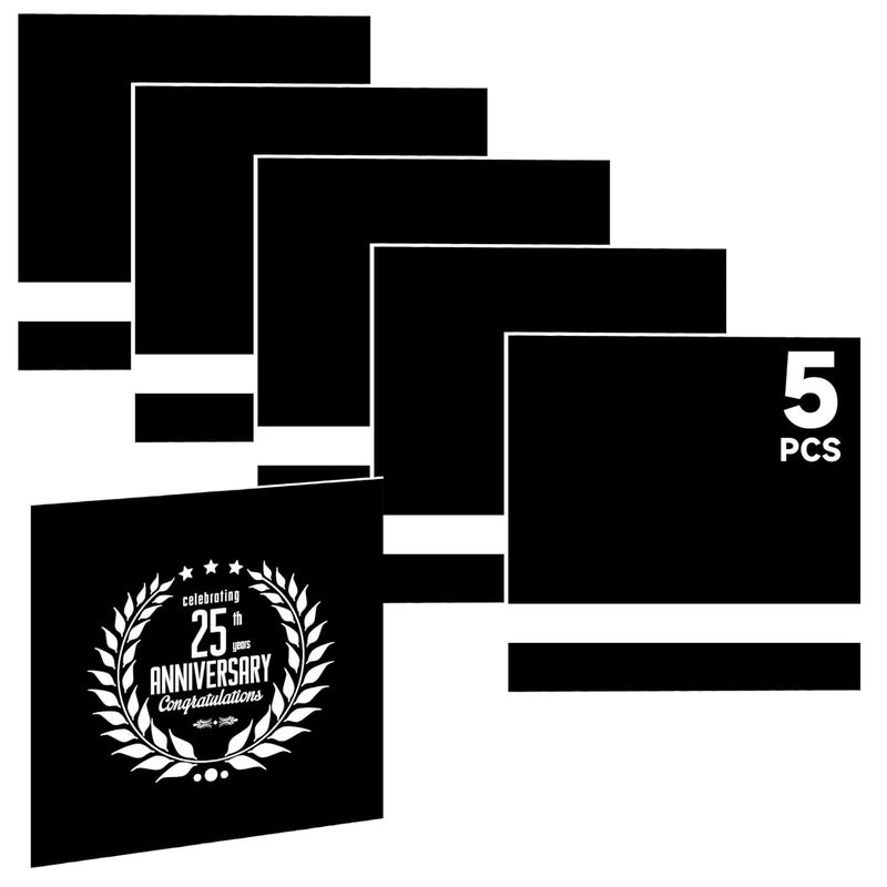 Bocolon 5PCS Laser Engraving Double Color ABS Plastic Sheet,Two-Tone Laserable Engraving Plastic Sheets for Name Badge,Office Label,Laser Artistic Product,Size 11.73" x 11.73",Black/White - Image 1